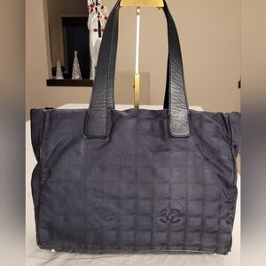 CHANEL Black Tote with Silver Accents